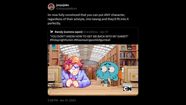 'The Amazing World of Gumball' Animation Crossovers meme card