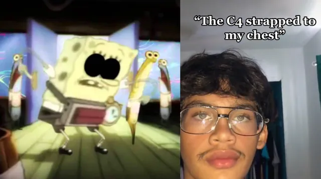 The C4 Strapped To My Chest meme card