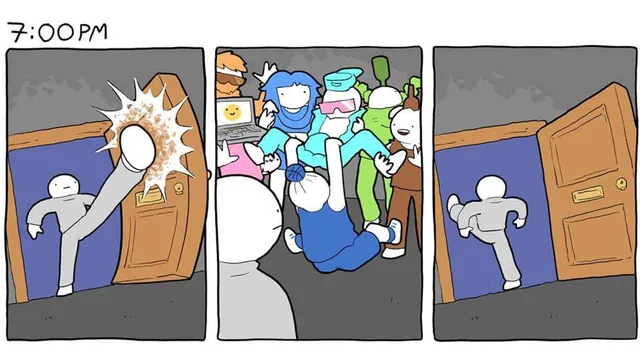 The Deathbulge Party Saga meme card