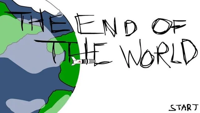 The End of the World meme card