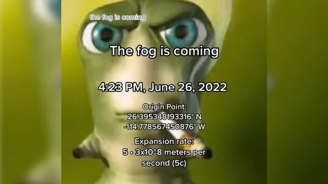 The Fog Is Coming meme card