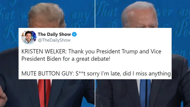 The Mute Button (2020 Presidential Debate) meme card