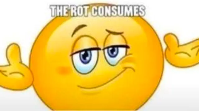 The Rot Consumes meme card