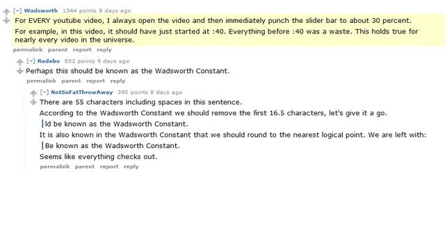 The Wadsworth Constant meme card