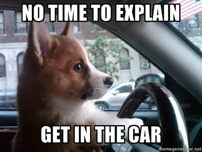 Carte meme There’s No Time To Explain
