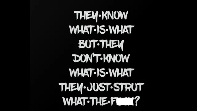 They Know What Is What But They Don't Know What Is What They Just Strut meme card