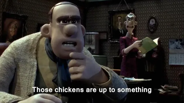 Carte meme Those Chickens Are Up to Something