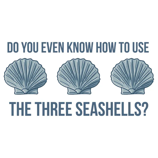 Three Seashells meme card