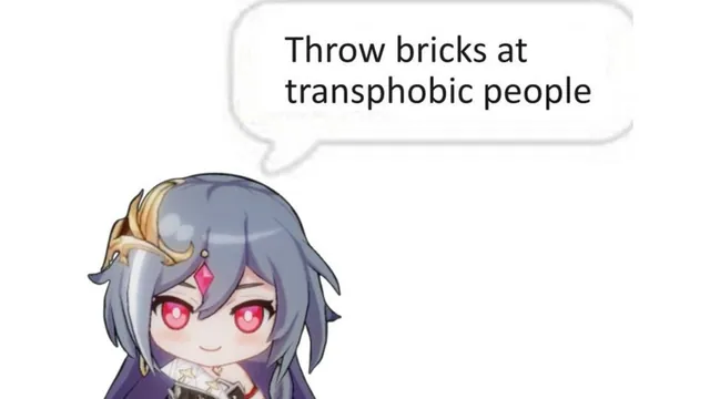 Carte meme Throw Bricks at Transphobic People