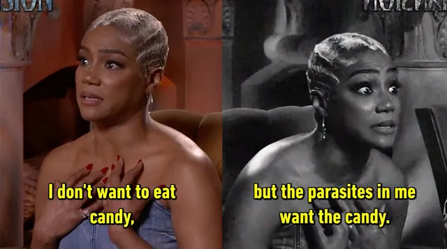 Tiffany Haddish "But The Parasites In Me Want The Candy" meme card