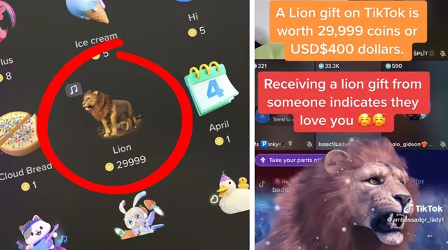 TikTok Lion Gift meme card