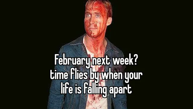 Time Flies By When Your Life Is Falling Apart meme card