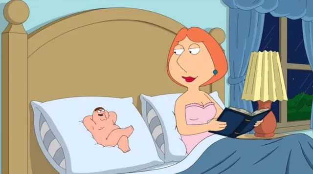 Tiny Peter Griffin Naked On A Pillow meme card