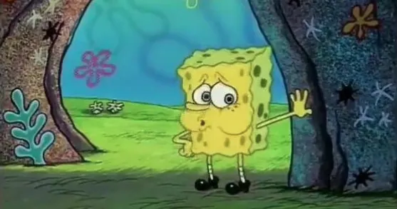 Tired SpongeBob meme card