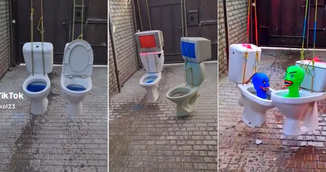Toilet Swinging / Smashing ASMR (TikTok) meme card