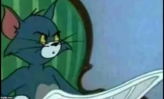 Tom Reading The Newspaper meme card