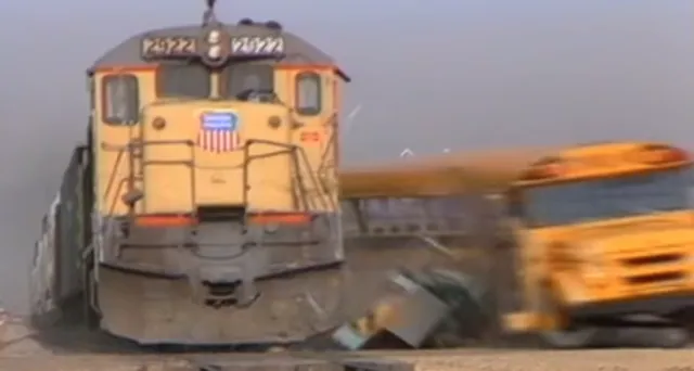 Train Hitting School Bus meme card