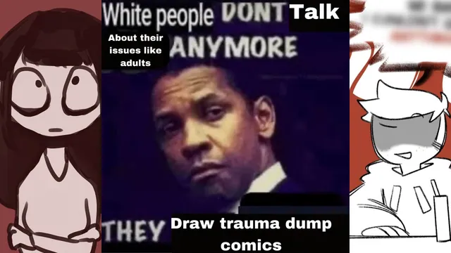 Trauma Dump Comics meme card