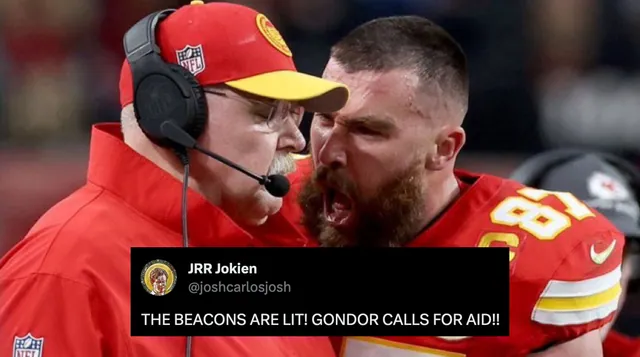Carte meme Travis Kelce Yelling at Andy Reid