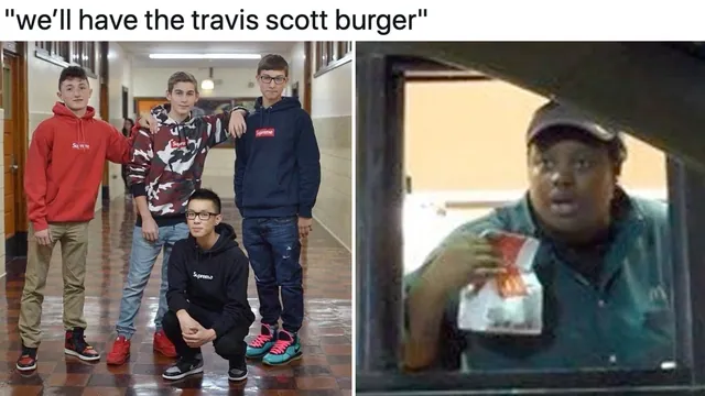 Travis Scott Burger meme card