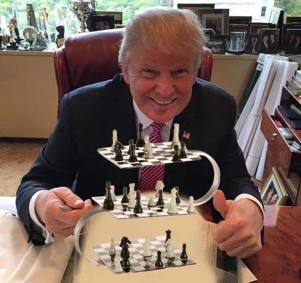 Trump Is Playing 4D Chess meme card