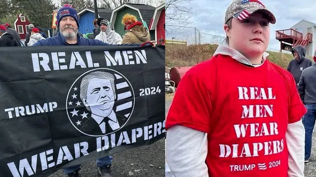 Trump Supporters Wearing Diapers / Real Men Wear Diapers meme card