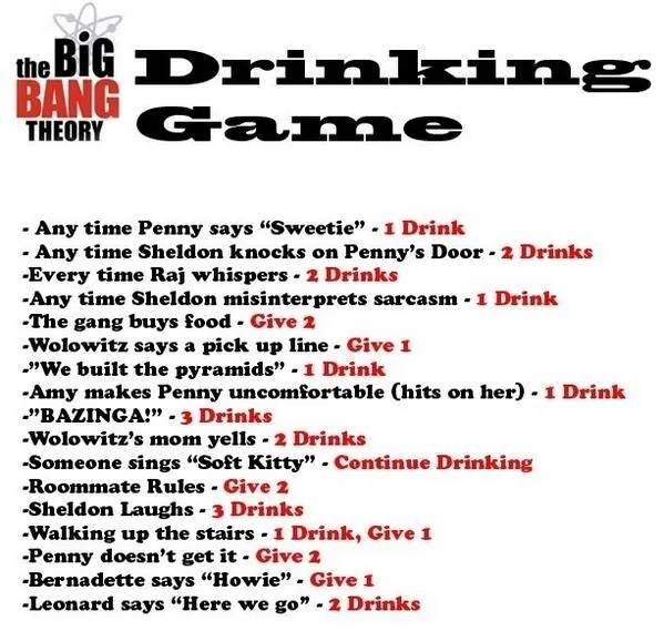 Carte meme TV Drinking Games