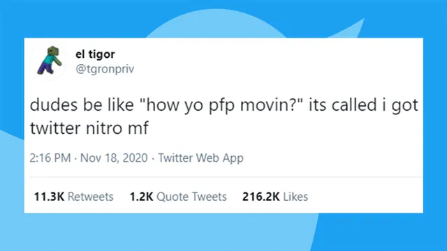 Twitter Nitro meme card