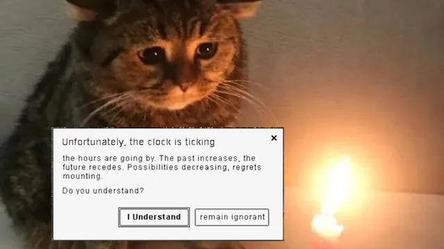 Unfortunately, the Clock Is Ticking meme card