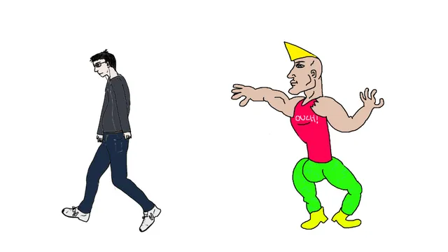 Virgin vs. Chad meme card