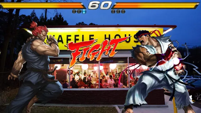 Carte meme Waffle House as A Fighting Game Stage