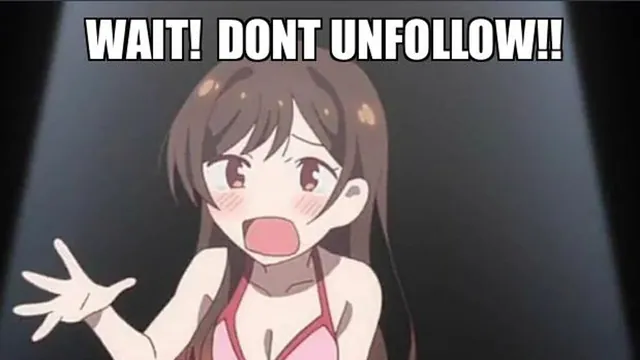 Wait! Don't Unfollow! I'm a Girl! meme card