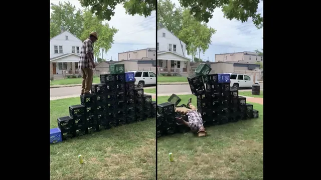 Walking On Milk Crates Challenge meme card