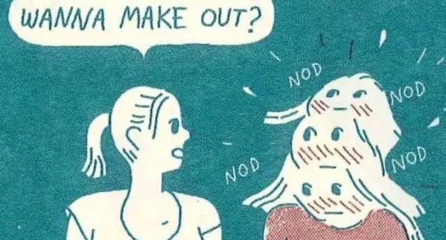 "Wanna Make Out?" Nod meme card