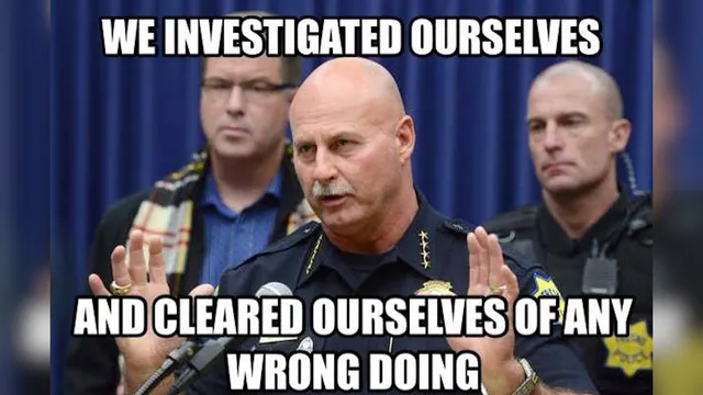 Carte meme We Investigated Ourselves and Found No Wrongdoing