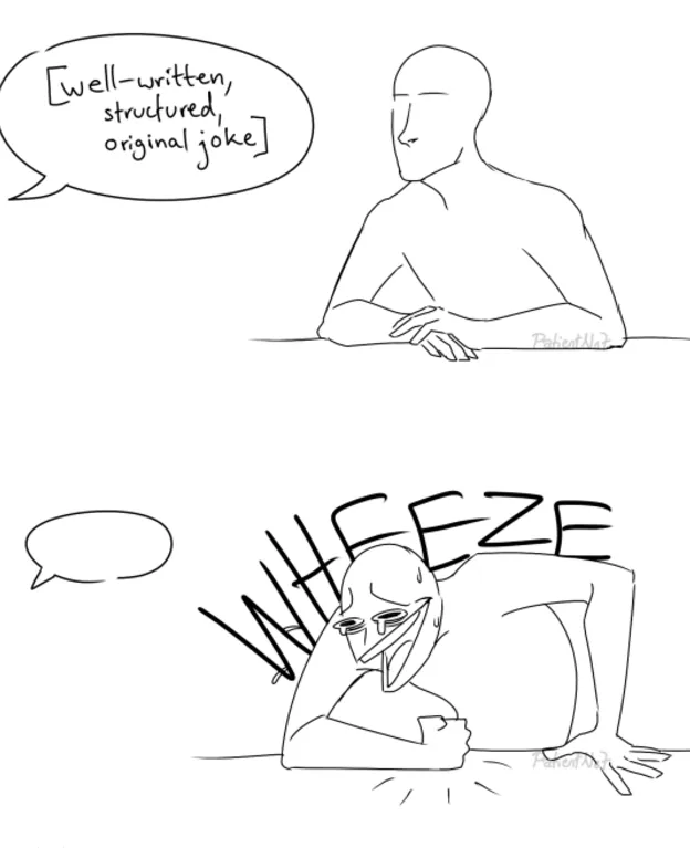 Wheeze Comic meme card