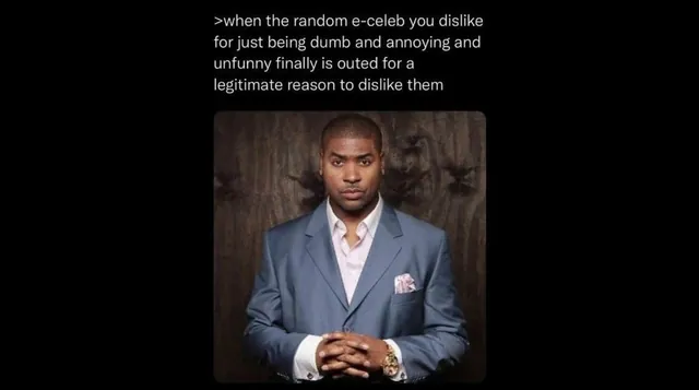 When The Random E-Celeb You Dislike Is Finally Outed meme card