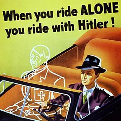 When You Ride Alone, You Ride with Hitler meme card