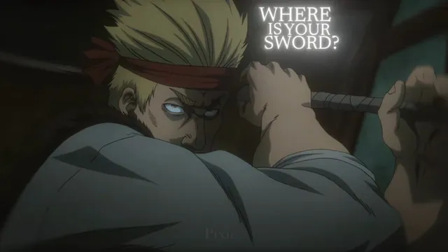 "Where Is Your Sword?" "Don't Need It" meme card