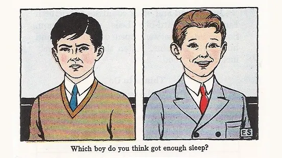 Which Boy Do You Think Got Enough Sleep? meme card