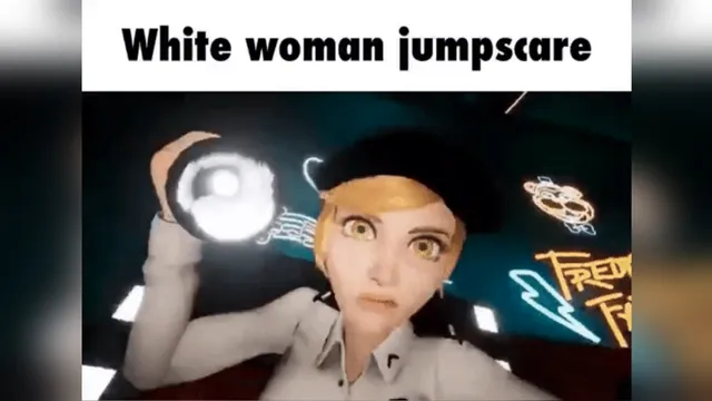 White Woman Jumpscare meme card