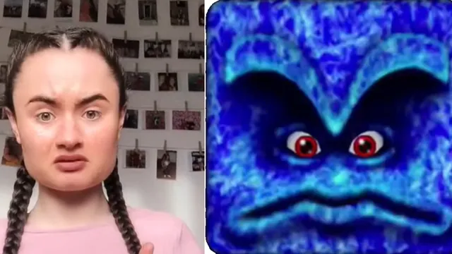Who Are You Laughing At / Thwomp Girl meme card