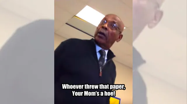 Whoever Threw That Paper, Your Mom's A Hoe meme card
