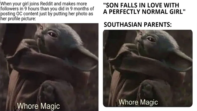 Whore Magic meme card