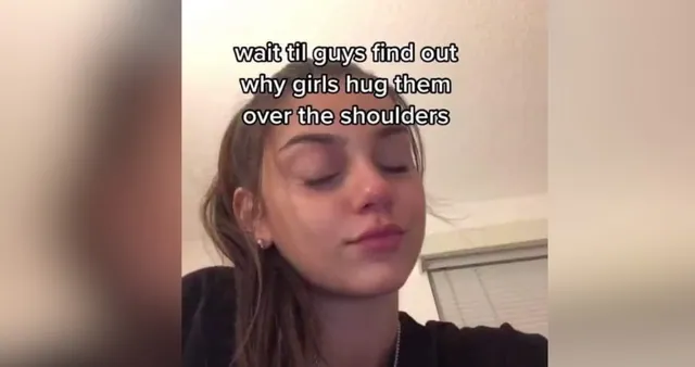 Why Girls Hug Guys Over the Shoulders / Around the Neck meme card