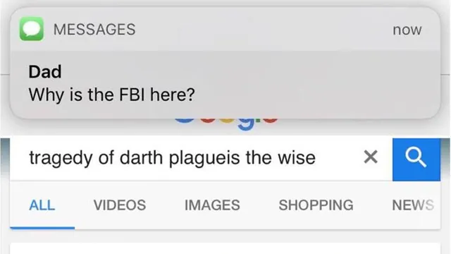 "Why Is the FBI Here?" meme card
