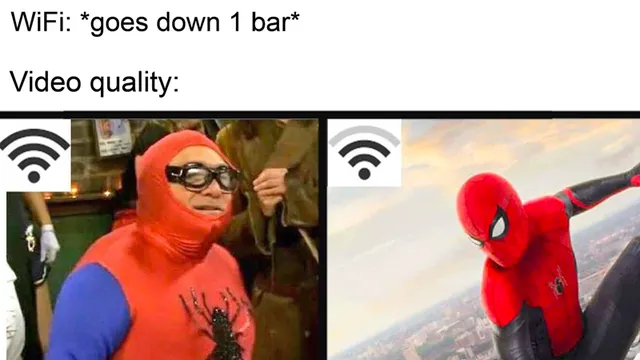 WiFi Drops One Bar meme card