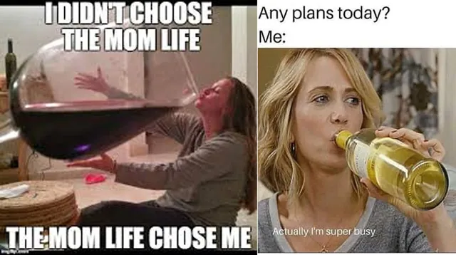 Wine Mom meme card