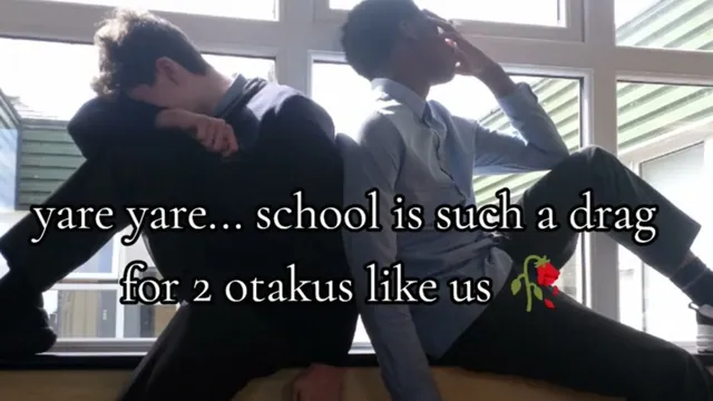 Carte meme Yare Yare... School Is Such a Drag for 2 Otakus Like Us