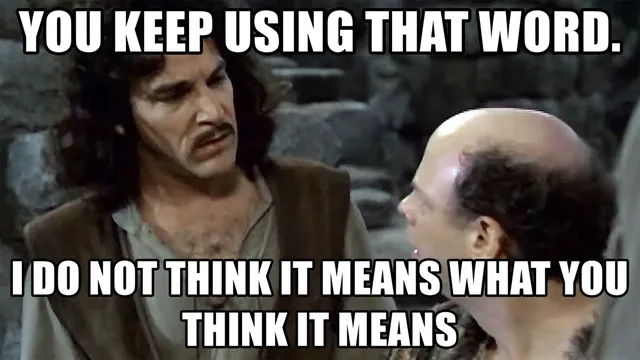 Carte meme You Keep Using That Word, I Do Not Think It Means What You Think It Means